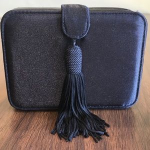 Jessica McClintock Clutch, Black Satin